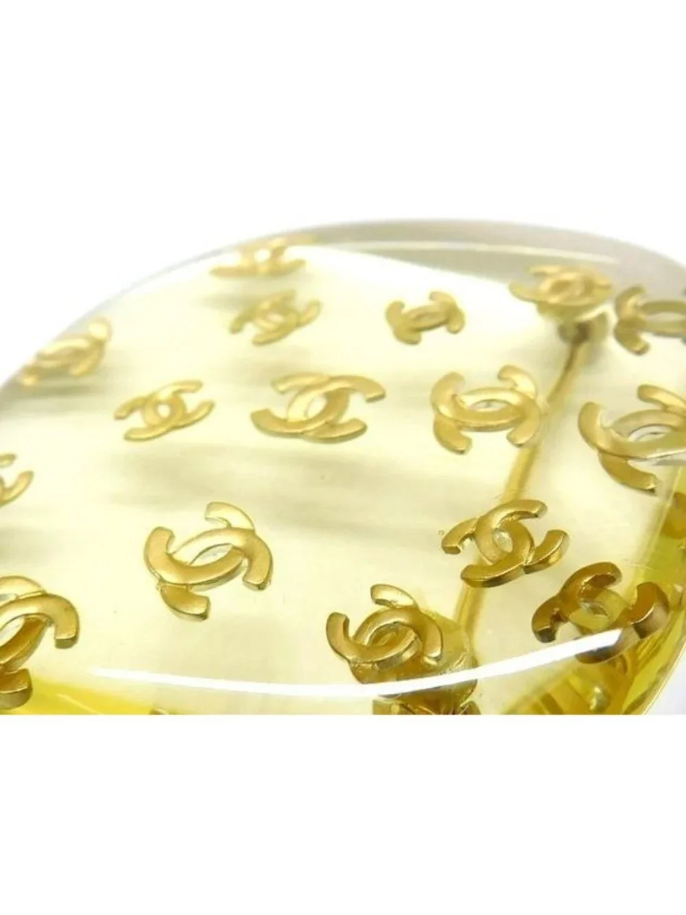 Chanel Brooch Plastic CC Logo Antique Vintage